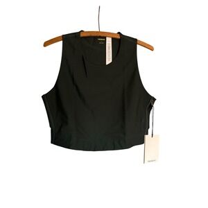 NWT HIKERKIND L Performance Base Top 01 Conifer Green Crop Tank Top Gorpcore